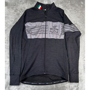 DNA Cycling Jersey Mens Medium Black Grey Excellent Made in Italy Long Sleeve